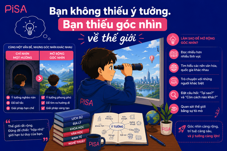 BẠN KHÔNG THIẾU Ý TƯỞNG. BẠN THIẾU GÓC NHÌN VỀ THẾ GIỚI